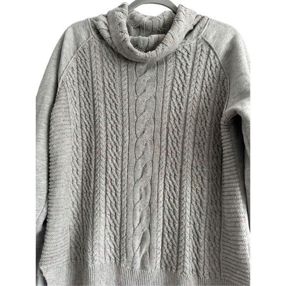 Joseph A. Gray Colorful Speckles Knit Fleece Sweater Cowl Neck Size Petite Large - Picture 3 of 10